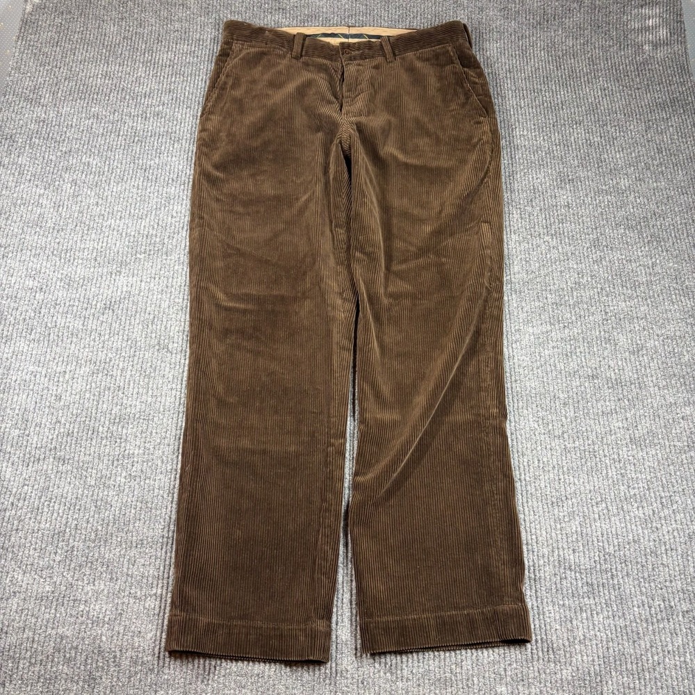 Polo By Ralph Lauren Preston Pants Brown Men's 35/32 Brown Corduroy Straight Leg